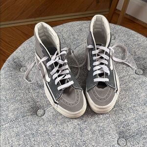 Vans Gray and White High-Top Sneakers